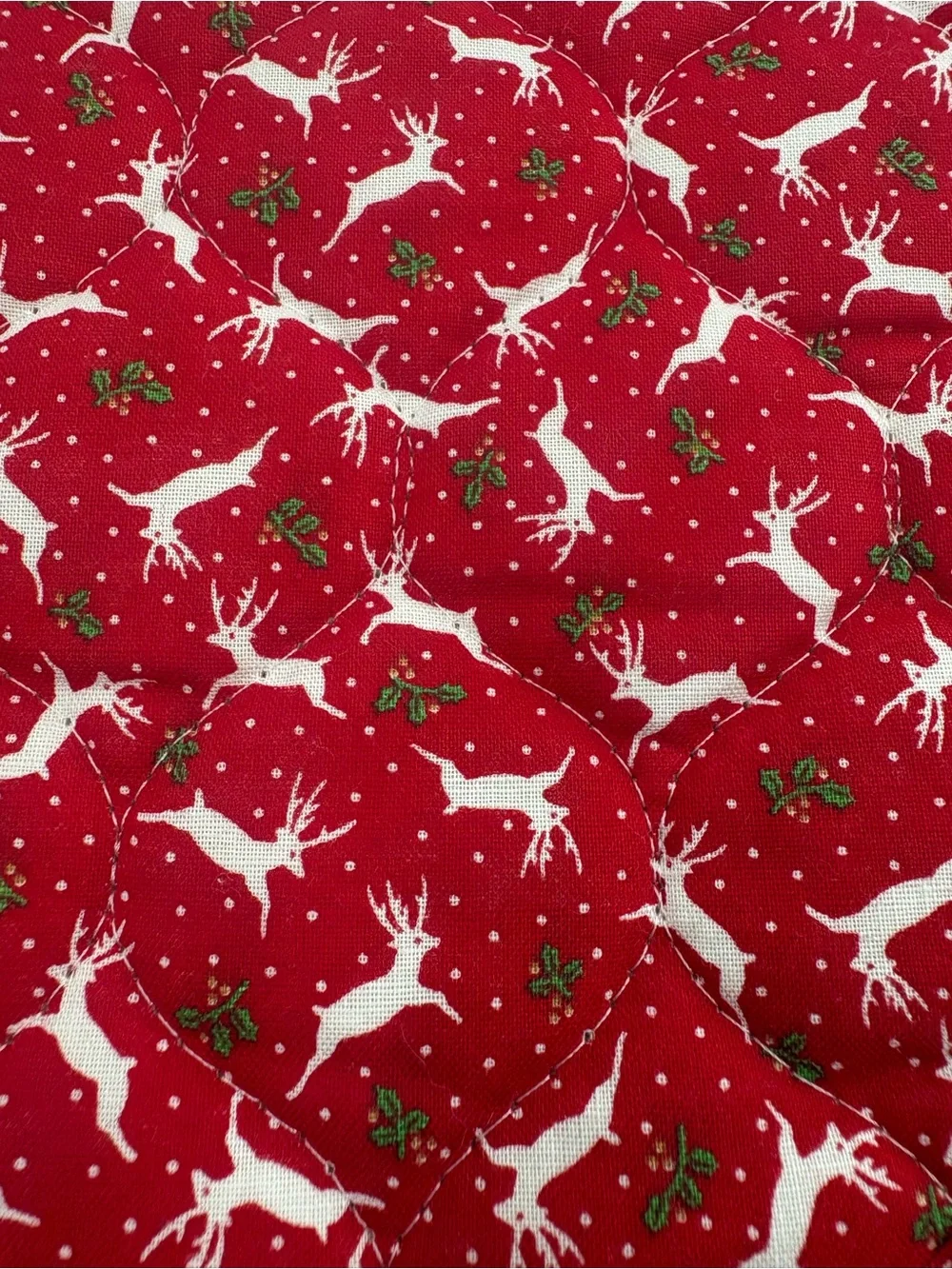 Red Holiday Reindeer Heart Pot Holder
